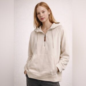 🤍 Cream Half Zip Hoodie | L | Athleisure NWOT 🤍